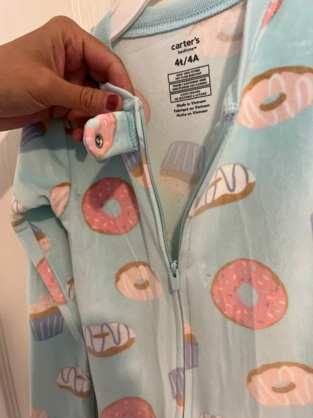 Carter's Mint Blue Donut & Cupcake Footed One-Piece